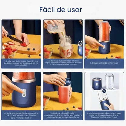Mini Liquidificador Portátil com Copo Extra