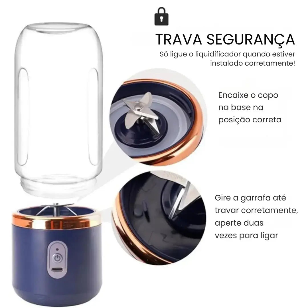 Mini Liquidificador Portátil com Copo Extra