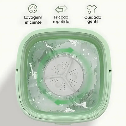 Mini Máquina de Lavar Roupa Dobrável TurboClean 9 Litros