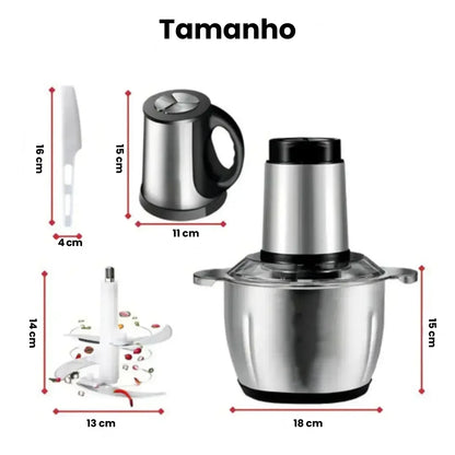 Moedor e Triturador Multifuncional em Aço Inox PowerChef 300