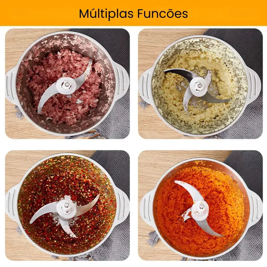 Moedor e Triturador Multifuncional em Aço Inox PowerChef 300