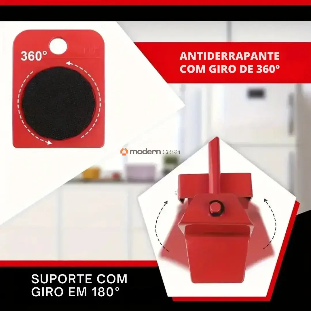 Movedor e Levantador de Móveis – Kit Profissional 150kg (5 Peças)