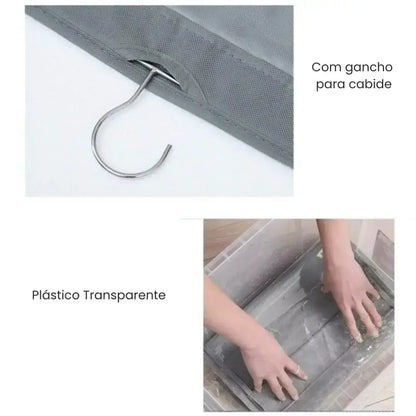 Organizador De Bolsas Multiuso Com Cabide Para Guarda Roupas