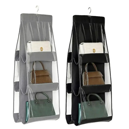Organizador De Bolsas Multiuso Com Cabide Para Guarda Roupas