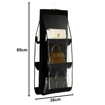 Organizador De Bolsas Multiuso Com Cabide Para Guarda Roupas