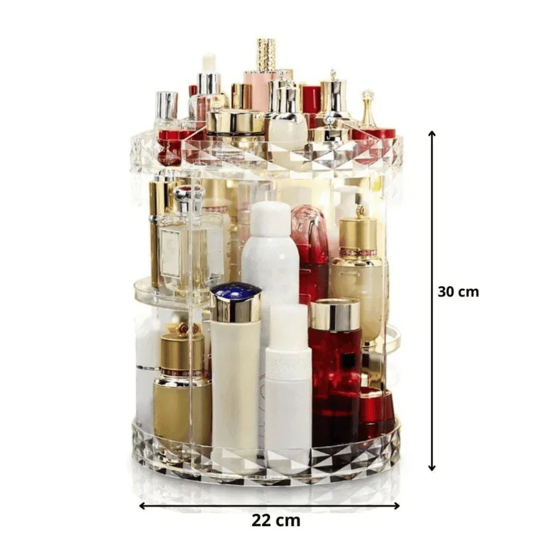 Organizador de Maquiagem Acrílico Giratório 360°