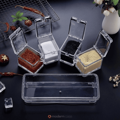 Porta Temperos e Condimentos Acrílico 4 Potes Organizadores