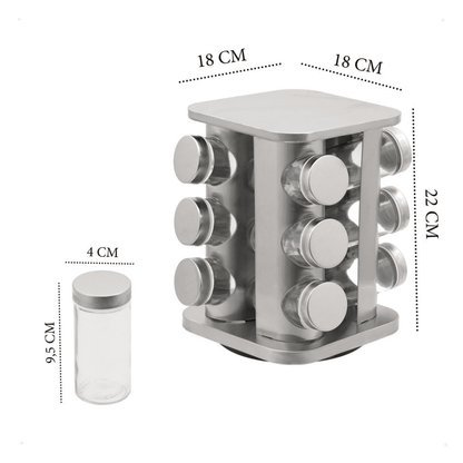 Porta Temperos e Condimentos Giratório 12 Peças
