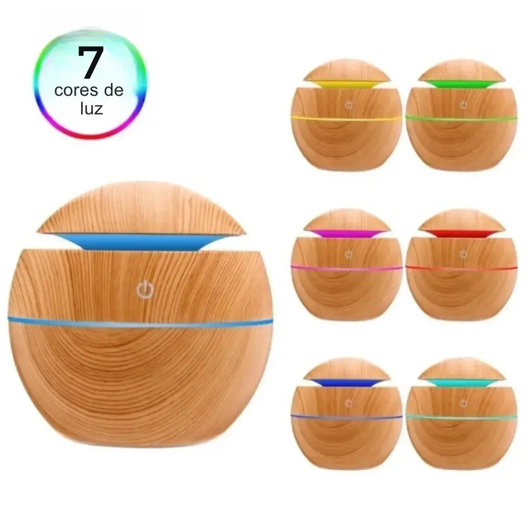 Umidificador Ultrassônico Madeira USB
