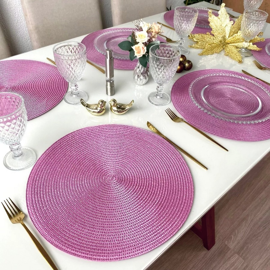 Jogo Americano Souplast Redondo Jantar Mesa Posta